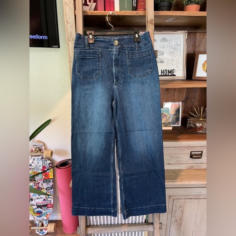 Pilcro women’s the skipper cropped wide leg jean size 27
